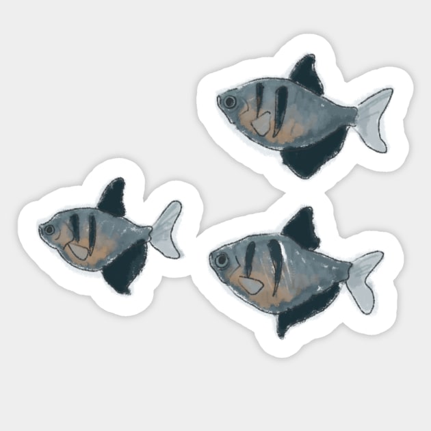 Copy of Angel Fish Angelfish Pair Design Sticker by sheehanstudios